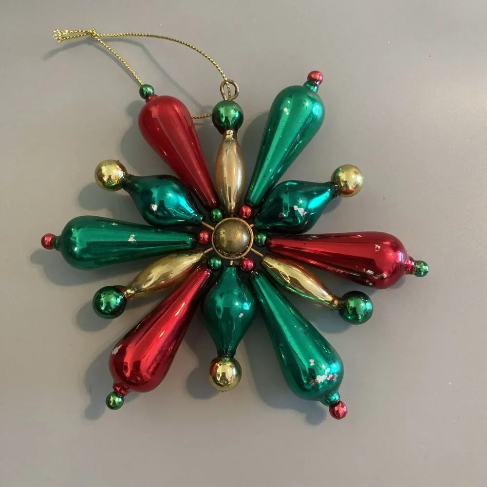 Vintage Christmas Ornament Starburst Snowflake 5.5